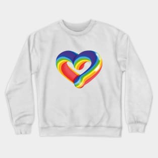 3D Bubble Rainbow Gay Pride Flag Love Heart Shape Crewneck Sweatshirt